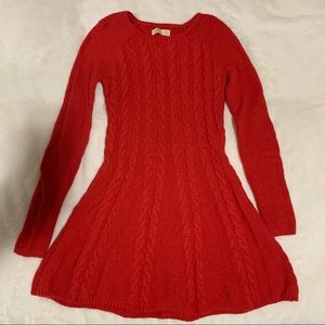 Hollister Red Knit Long Sleeve Dress